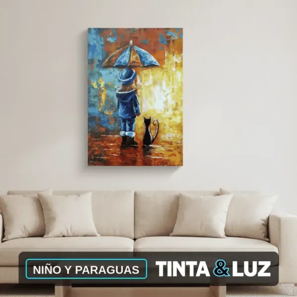 NIÑO Y PARAGUAS