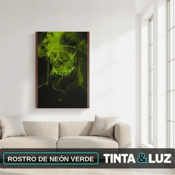 ROSTRO DE NEÓN VERDE