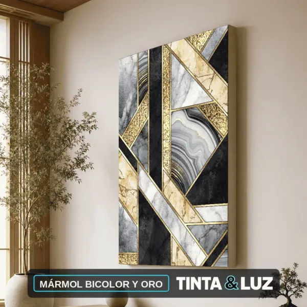 MÁRMOL BICOLOR Y ORO