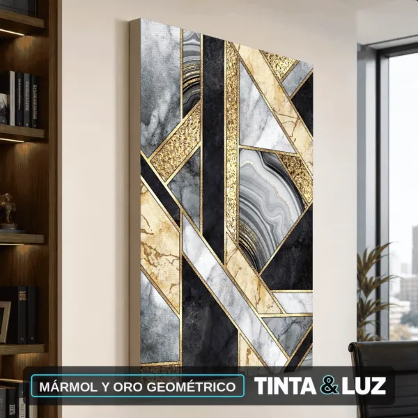 MÁRMOL Y ORO GEOMÉTRICO
