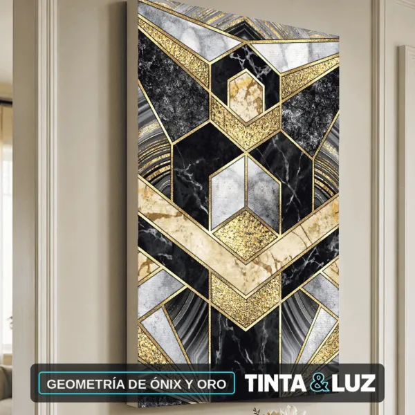 GEOMETRÍA DE ÓNIX Y ORO
