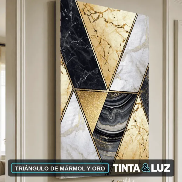 TRIÁNGULO DE MÁRMOL Y ORO