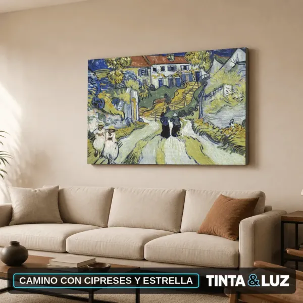 CAMINO CON CIPRESES Y ESTRELLA