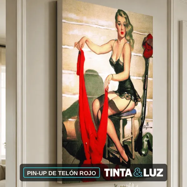 PIN-UP DE TELÓN ROJO