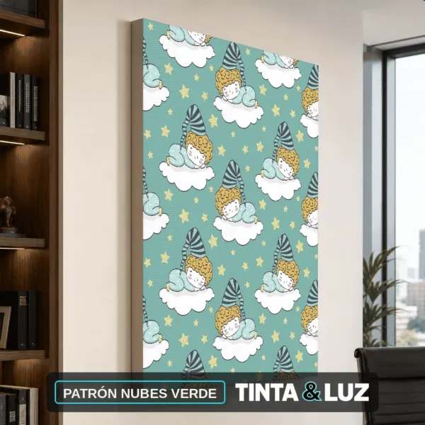 PATRÓN NUBES VERDE