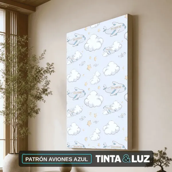PATRÓN AVIONES AZUL