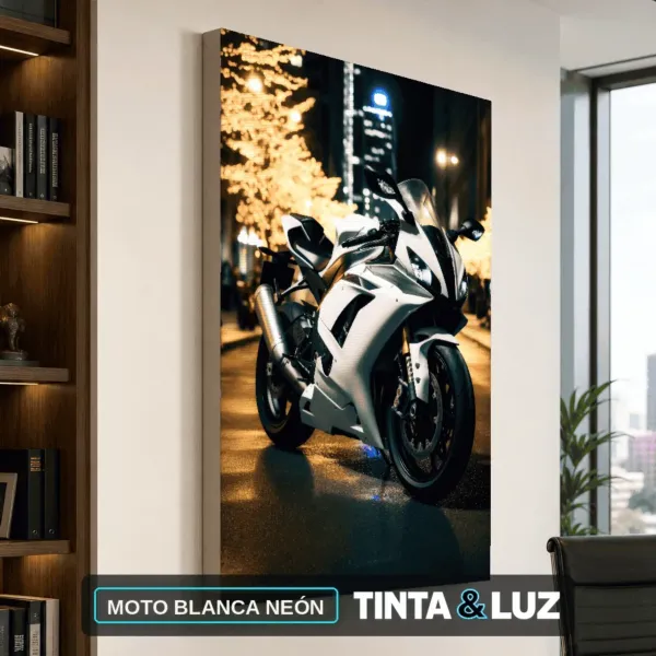 MOTO BLANCA NEÓN