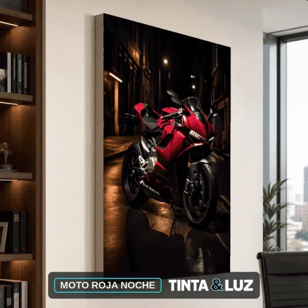 MOTO ROJA NOCHE