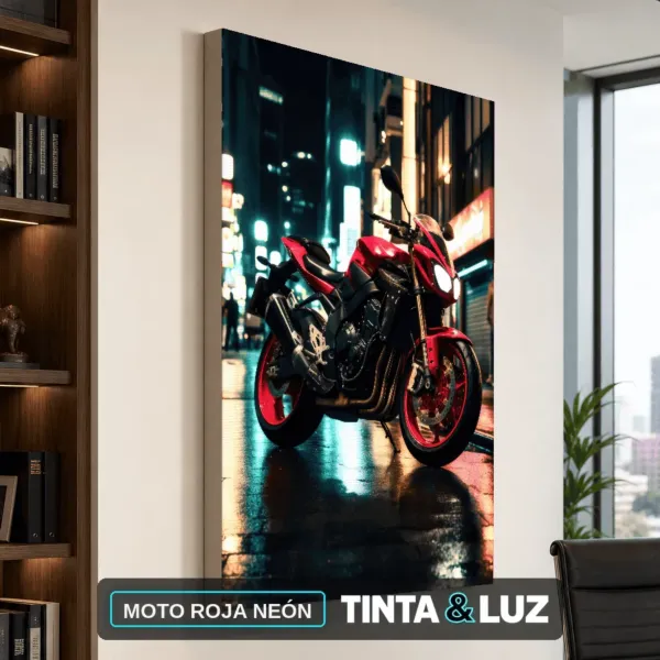 MOTO ROJA NEÓN
