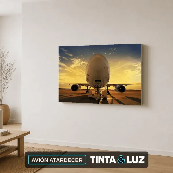 AVIÓN ATARDECER