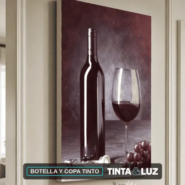 BOTELLA Y COPA TINTO