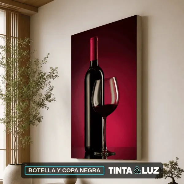 BOTELLA Y COPA NEGRA