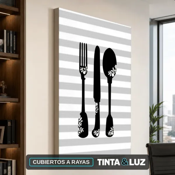 CUBIERTOS A RAYAS