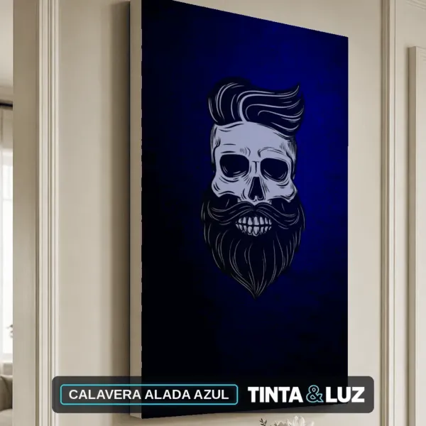 CALAVERA ALADA AZUL