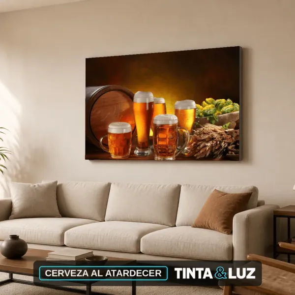 CERVEZA AL ATARDECER