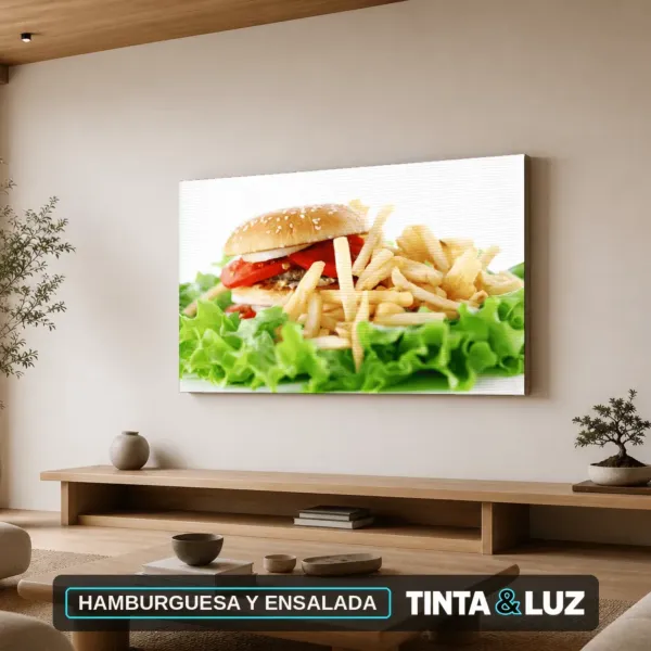 HAMBURGUESA Y ENSALADA