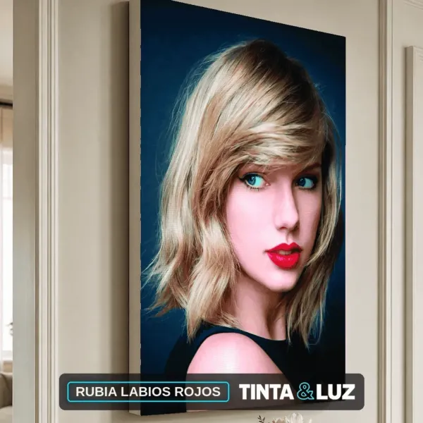 RUBIA LABIOS ROJOS