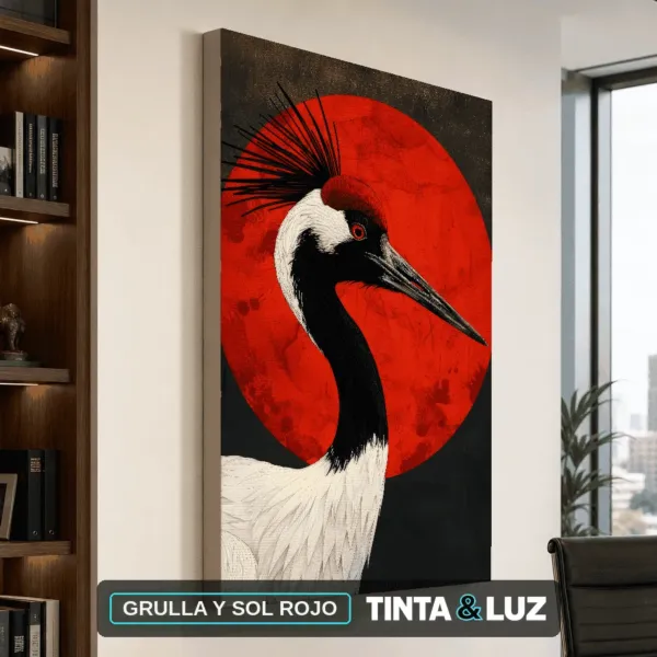 GRULLA Y SOL ROJO