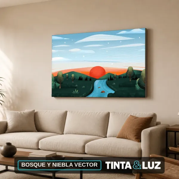 BOSQUE Y NIEBLA VECTOR