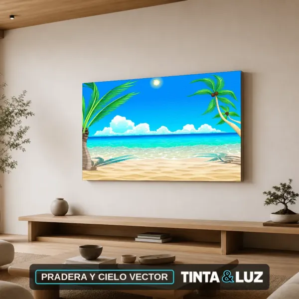 PRADERA Y CIELO VECTOR