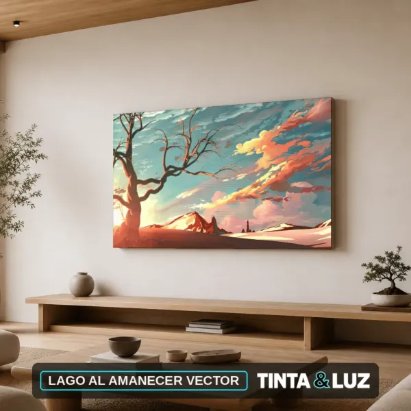 LAGO AL AMANECER VECTOR