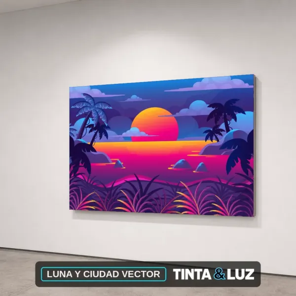 LUNA Y CIUDAD VECTOR