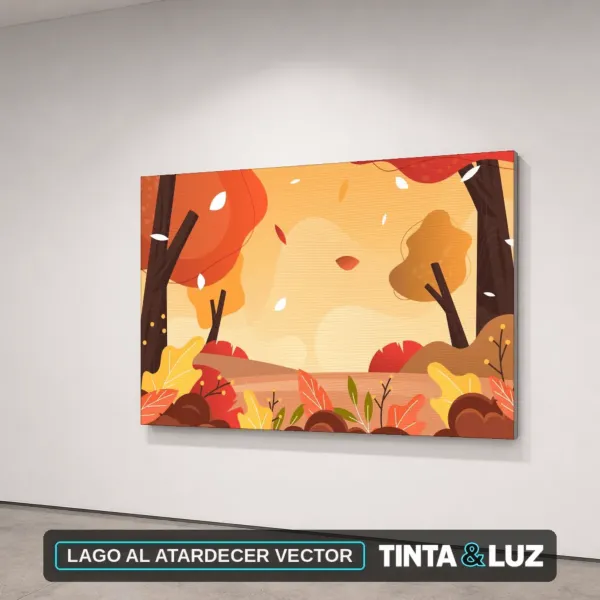 LAGO AL ATARDECER VECTOR