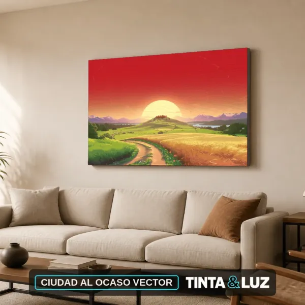 CIUDAD AL OCASO VECTOR