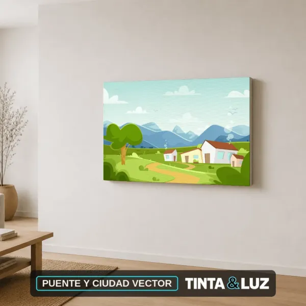 PUENTE Y CIUDAD VECTOR