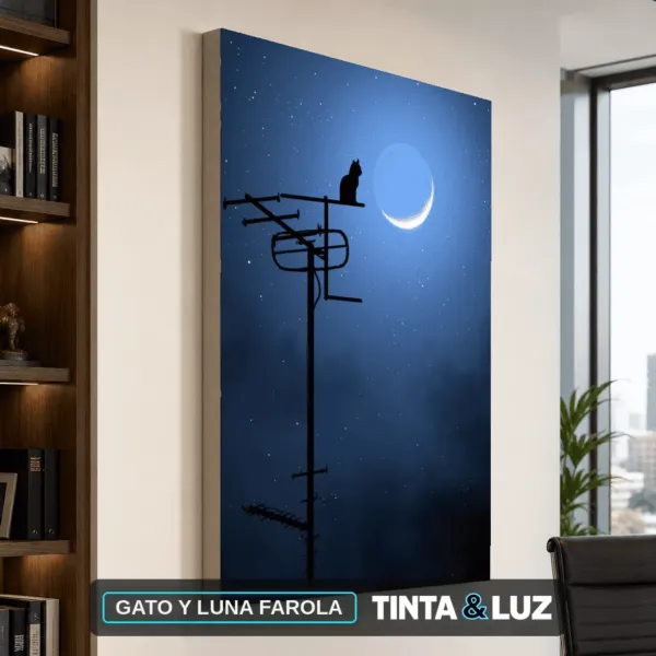 GATO Y LUNA FAROLA