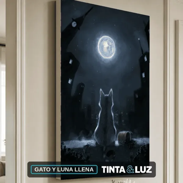 GATO Y LUNA LLENA