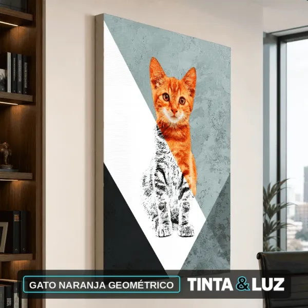 GATO NARANJA GEOMÉTRICO