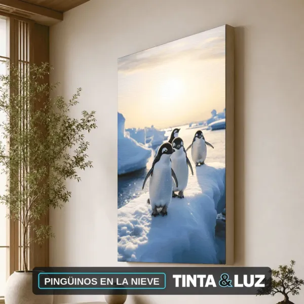 PINGÜINOS EN LA NIEVE