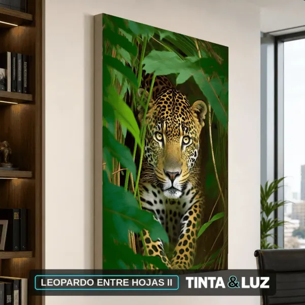 LEOPARDO ENTRE HOJAS II