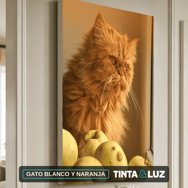 GATO BLANCO Y NARANJA