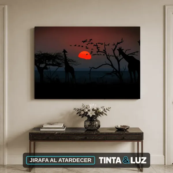 JIRAFA AL ATARDECER