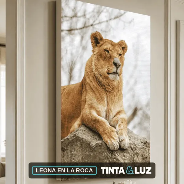 LEONA EN LA ROCA