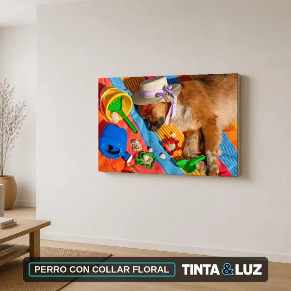 PERRO CON COLLAR FLORAL