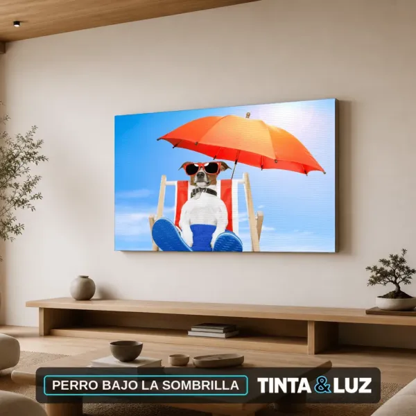 PERRO BAJO LA SOMBRILLA