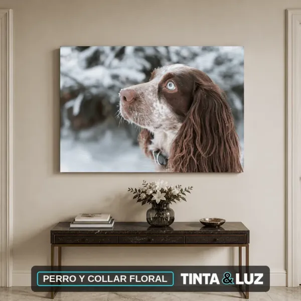 PERRO Y COLLAR FLORAL
