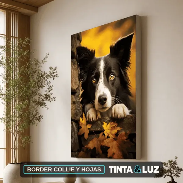 BORDER COLLIE Y HOJAS