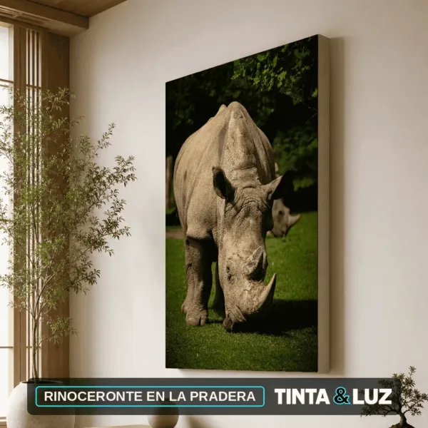 RINOCERONTE EN LA PRADERA