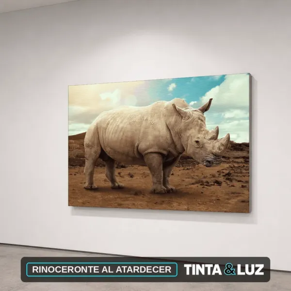 RINOCERONTE AL ATARDECER