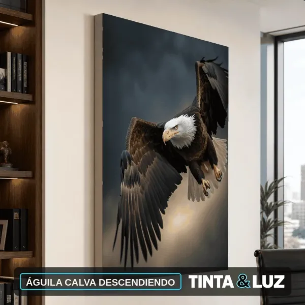 ÁGUILA CALVA DESCENDIENDO