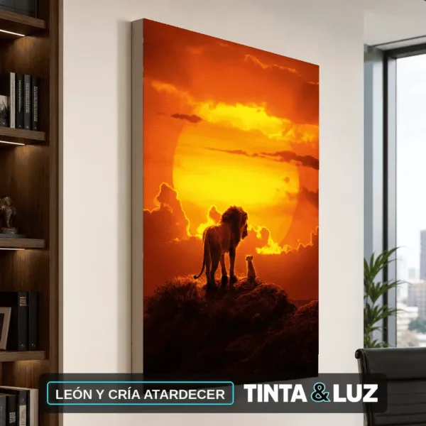 LEÓN Y CRÍA ATARDECER
