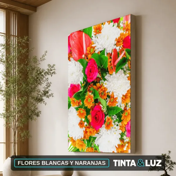 FLORES BLANCAS Y NARANJAS