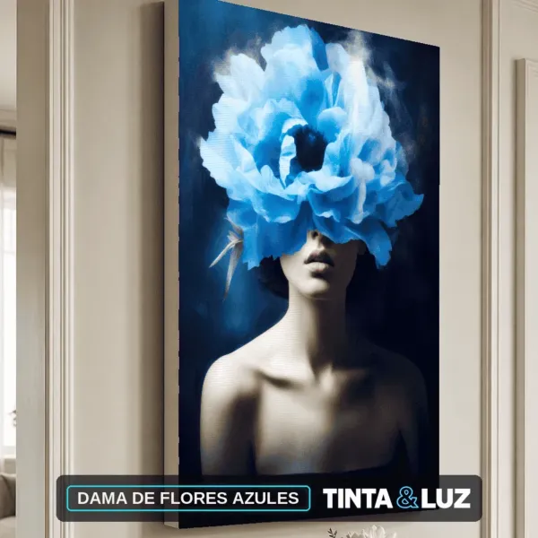 DAMA DE FLORES AZULES