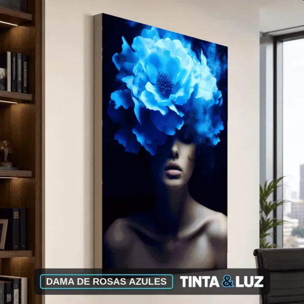 DAMA DE ROSAS AZULES