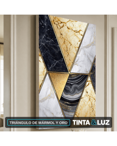 TRIÁNGULO DE MÁRMOL Y ORO