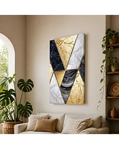 TRIÁNGULO DE MÁRMOL Y ORO